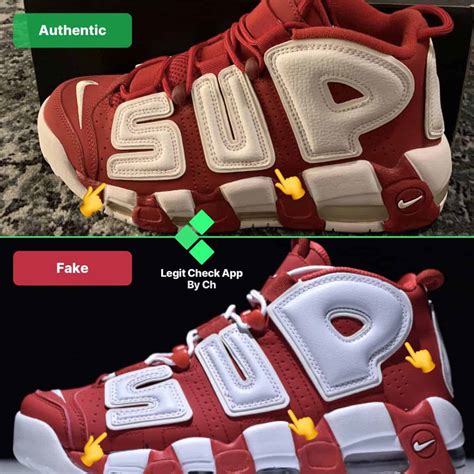 nike supreme uptempo real vs fake|real vs false supreme shoes.